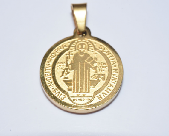 MEDALLA SAN BENITO DE ACERO INOXIDABLE